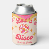 Retro Groovy 70s Laten we Disco Any Age Verjaardag Blikjeskoeler (Blikje Voorkant)