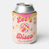 Retro Groovy 70s Laten we Disco Any Age Verjaardag Blikjeskoeler (Blikje Achterkant)