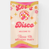 Retro Groovy 70s Laten we Disco Any Age Verjaardag Spandoek (Verticaal)