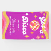 Retro Groovy 70s Let's Disco Verjaardag Welkom Spandoek (Horizontaal)