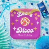 Retro Groovy 70s Let's Disco Verjaardagsfeest Papieren Bordje (Feest)