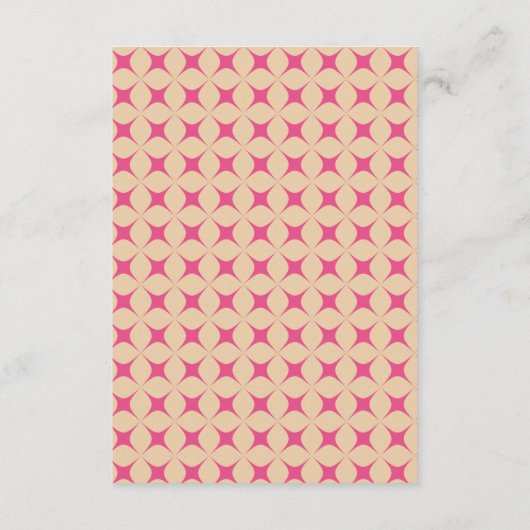 Retro Groovy 70s Roze Beige Bruiloft Informatiekaartje (Achterkant)