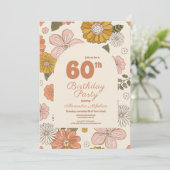 Retro Groovy 70's thema 60e verjaardag Kaart (Staand voorkant)