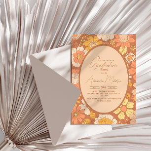 Retro Groovy 70's Theme Afstuderen Kaart