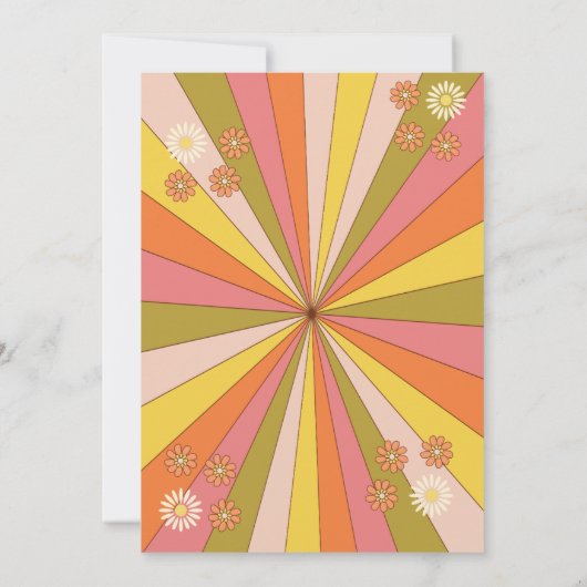 Retro Groovy 70's Theme Muted Tones Verjaardag Kaart (Achterkant)