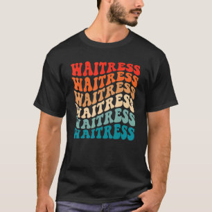 Retro Groovy 70s Waitress Boho Hippie Wav T-shirt