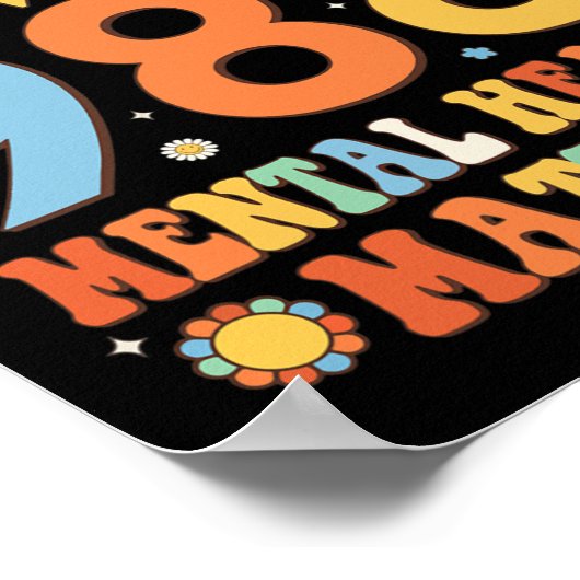 Retro Groovy 988 Geestelijke gezondheidsproblemen  Poster (Hoek)