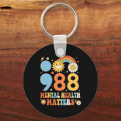 Retro Groovy 988 Mental Health Problems Suicide Pr Sleutelhanger (Voorkant)