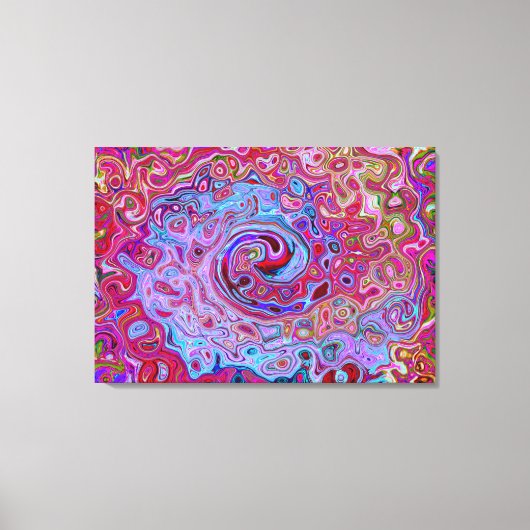 Retro Groovy Abstract Lavender en Magenta Swirl Canvas Afdruk (Voorkant)