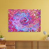 Retro Groovy Abstract Lavender en Magenta Swirl Canvas Afdruk (Insitu (Woonkamer))