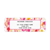 Retro Groovy Abstract marmer retouradres Etiket (Voorkant)