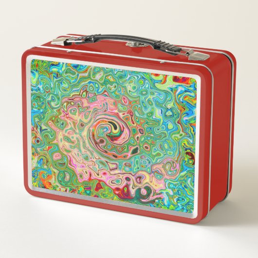 Retro Groovy Abstracte kleurrijke regenboogwervelk (Achterkant)