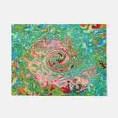 Retro Groovy Abstracte kleurrijke regenboogwervelk Deurmat (Voorkant)