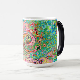 Retro Groovy Abstracte kleurrijke regenboogwervelk Magische Mok
