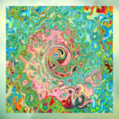 Retro Groovy Abstracte kleurrijke regenboogwervelk Raamsticker (Vel 3)