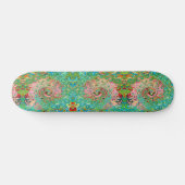 Retro Groovy Abstracte kleurrijke regenboogwervelk Skateboard (Horizontaal)