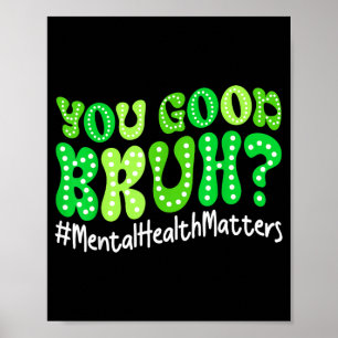 Retro Groovy Alles Goed Man Mentale Gezondheidsbew Poster