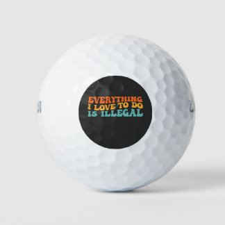 Retro Groovy Alles Wat Ik Leuk Vind Om Te Doen Is  Golfballen