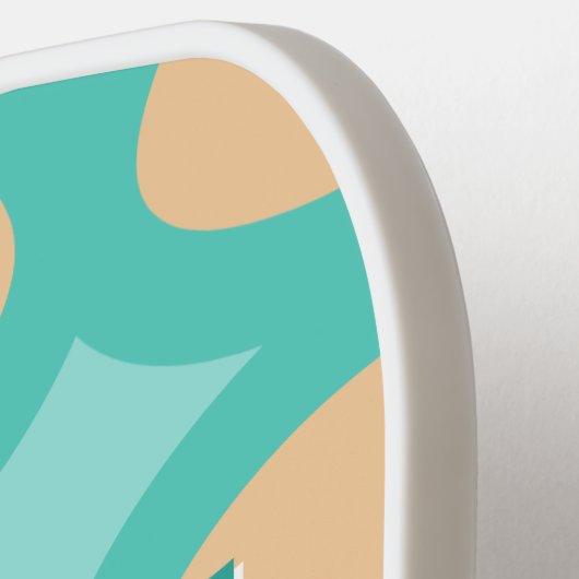 Retro Groovy Aqua & Perzik Monogram Pickleball Paddle (Links Detail)