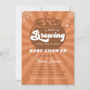 Retro Groovy Baby breekt halloween Baby shower Kaart