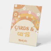 Retro groovy-baby kaarten en geschenken reclamebord met voetstuk (Voorkant)