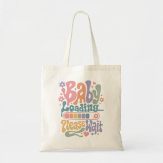 Retro Groovy Baby Laden Even Geduld Moederschap Tote Bag