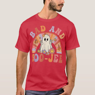 Retro Groovy Bad en Boo-Jee Floral Ghost HHAMWE T-shirt