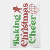 Retro Groovy bakken Kerstmis Cheer Theedoek (Verticaal)