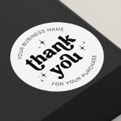 Retro Groovy Bedankt voor uw bestelling Business L Ronde Sticker