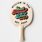 Retro Groovy Best Bonus Pap Ever Name Year Tafeltennisbatje (Voorkant)