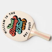 Retro Groovy Best Bonus Pap Ever Name Year Tafeltennisbatje (Zijkant)