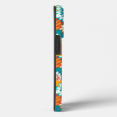 Retro Groovy Blauwgroen Sinaasappel & geel bloemmo Case-Mate iPhone Case (Achterkant / Rechts)
