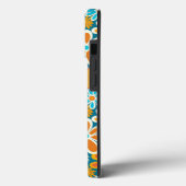 Retro Groovy Bloemen Blauwgroen Geel & Sinaasappel Case-Mate iPhone Case (Achterkant / Links)