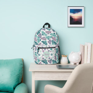 Retro Groovy Bloemen gepersonaliseerd Bedrukte Rugzak