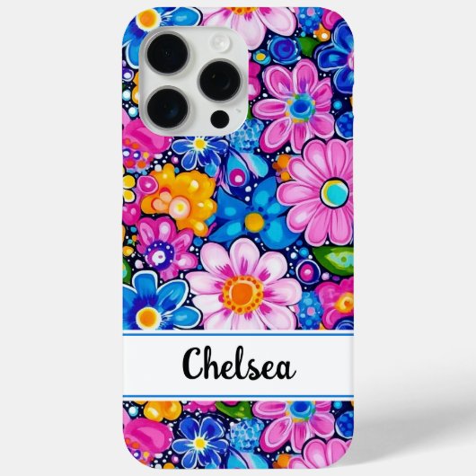 Retro Groovy Bloemstuk Persoonlijk Case-Mate iPhone Case (Achterkant)