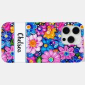 Retro Groovy Bloemstuk Persoonlijk Case-Mate iPhone Case (Achterkant (horizontaal))