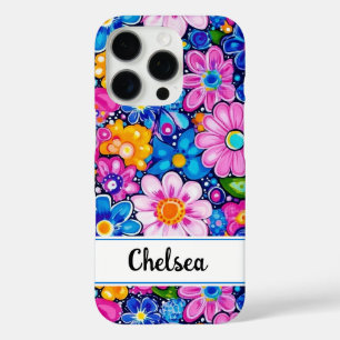 Retro Groovy Bloemstuk Persoonlijk iPhone 16 Pro Hoesje