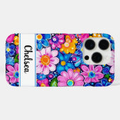 Retro Groovy Bloemstuk Persoonlijk Case-Mate iPhone Case (Achterkant (horizontaal))
