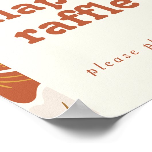 Retro Groovy Boho Baby in Bloom Luier Raffle Teken Poster (Hoek)