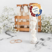 Retro Groovy Boho Chic Bloemen Bruiloft Bedankjes Labels