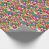 Retro Groovy Boho Hippie Flowers Cadeaupapier (Hoek)