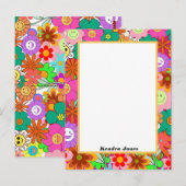 Retro Groovy Boho Hippie Flowers Planner Briefkaart (Voorkant / Achterkant)