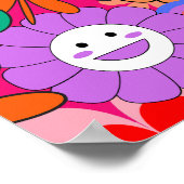 Retro Groovy Boho Hippie Flowers Poster (Hoek)