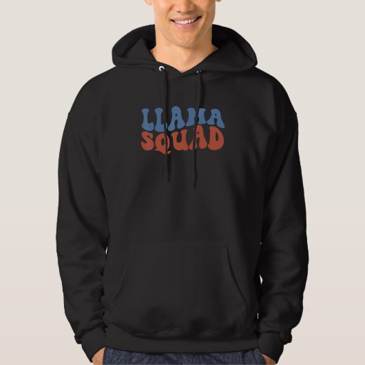 Retro Groovy Boho Llama Squad Hippie 70s Wavy For  Hoodie (Voorkant)