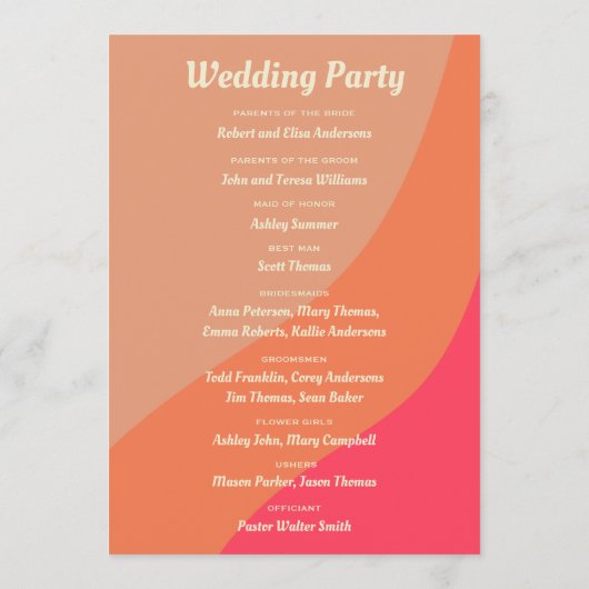 Retro Groovy Bold Typografie Kleurrijke 70's bruil Programma (Achterkant)