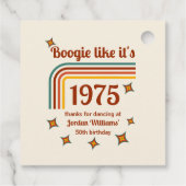 Retro Groovy Boogie Simple Dance 50th Birthday Bedankjes Labels (Achterkant)