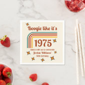 Retro Groovy Boogie Simple Dance 50th Birthday Servet (Insitu)