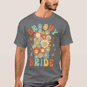 Retro Groovy Bruid Groovy Verjaardagsfeestje Match T-shirt