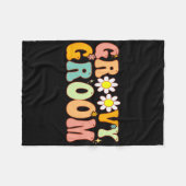 Retro Groovy Bruidegom Shower Feest Bruidsmeisje T Fleece Deken (Voorkant (Horizontaal))