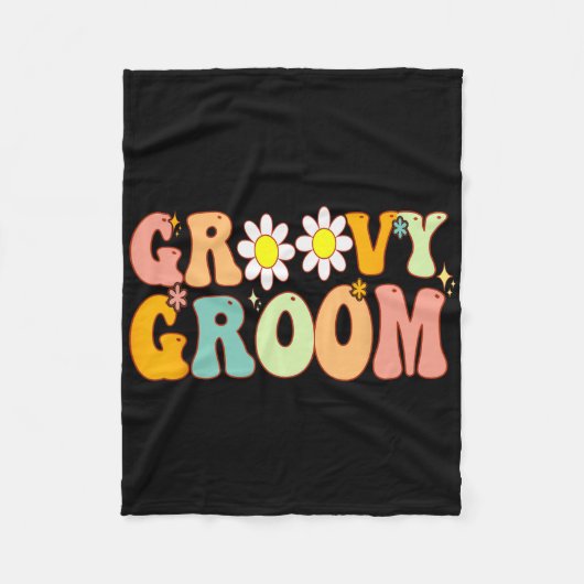 Retro Groovy Bruiloft Bruidsmeisje Verjaardagsfees Fleece Deken (Voorkant)